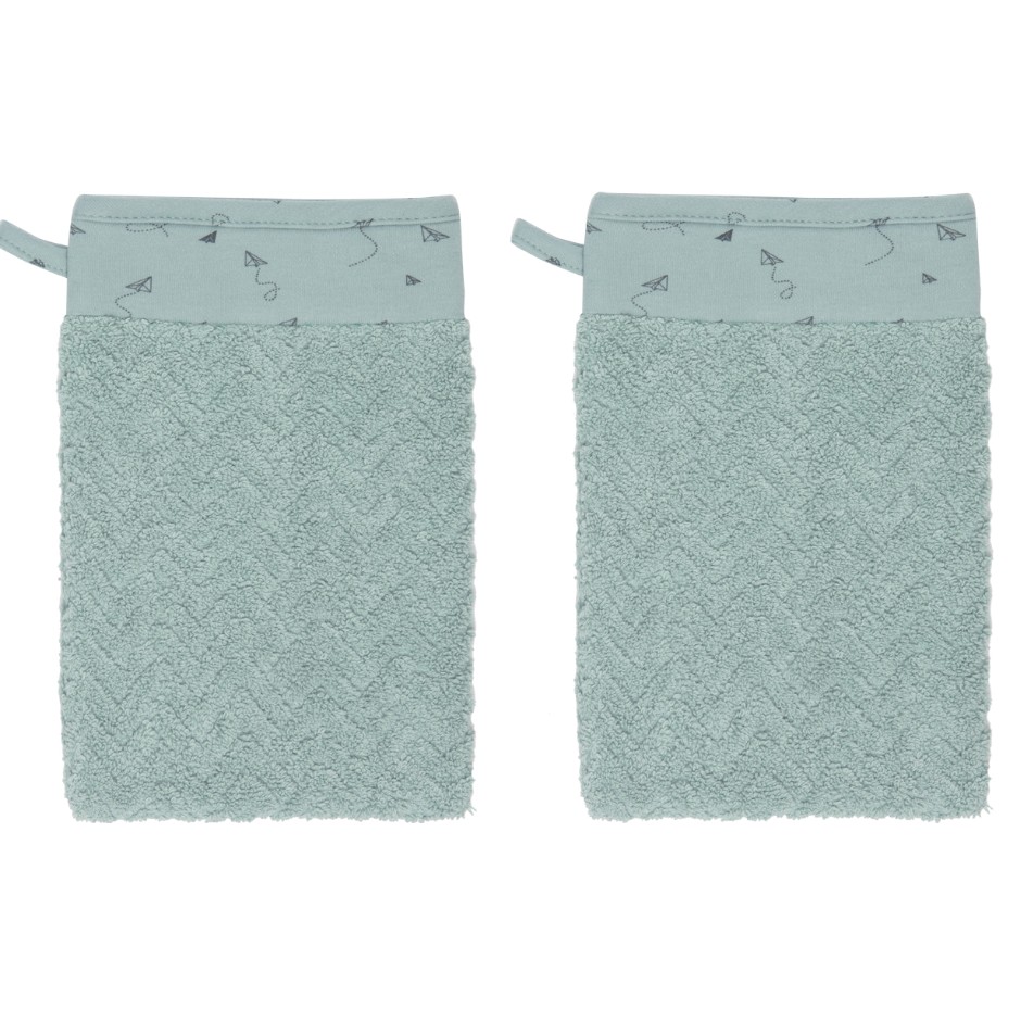 Afb: Washand Fabulous (set van 2 stuks) - Washand Fabulous Paper Planes (set van 2 stuks)